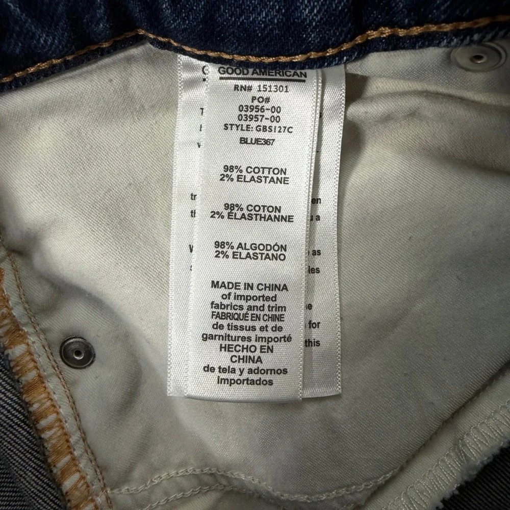 Good American High Rise Bermuda Shorts Womens Size 14/32 Blue Denim
